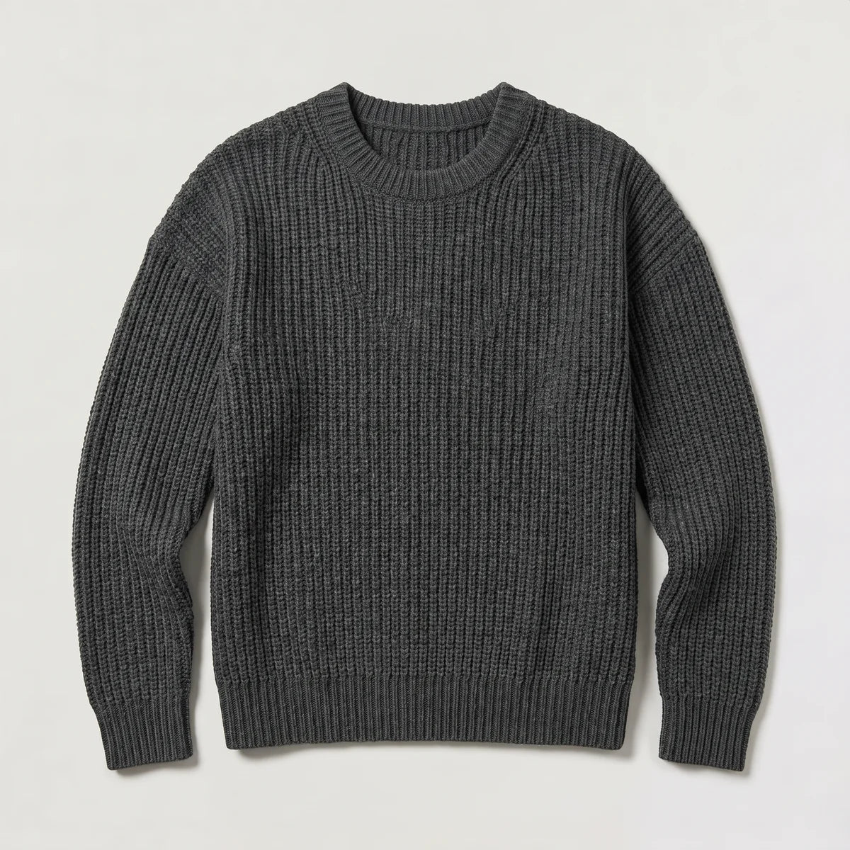 Men's Relaxed Fit Ribbed Knit Sweater – Crew Neck | Nero & Luya