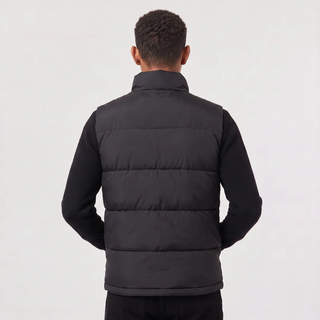 Men's Quilted Puffer Vest – Stand Collar Zip-Up Winter Vest | Nero & Luya