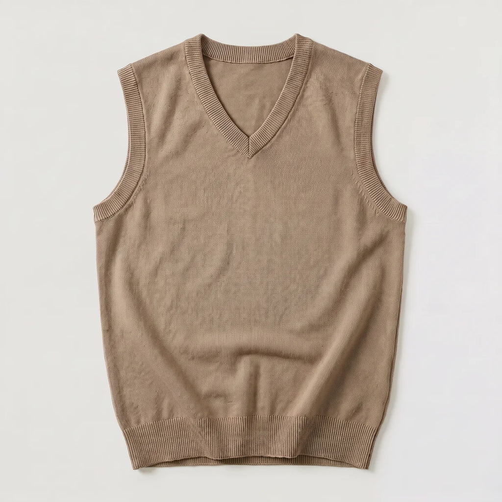 Men's Sleeveless Sweater Vest – V-Neck Knit Pullover Vest | Nero & Luya