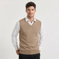 Men's Sleeveless Sweater Vest – V-Neck Knit Pullover Vest | Nero & Luya