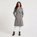 Women's Double-Breasted Tailored Long Coat – Notched Lapel | Nero & Luya