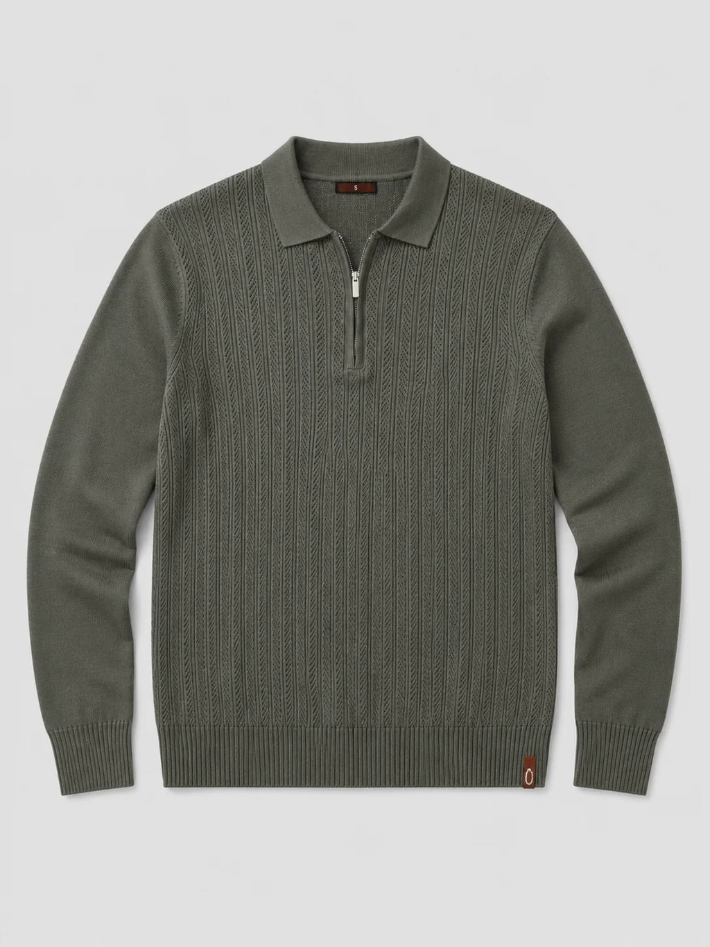 Men's Long Sleeve Knit Polo – Slim Fit Quarter Zip Polo Shirt | Nero & Luya