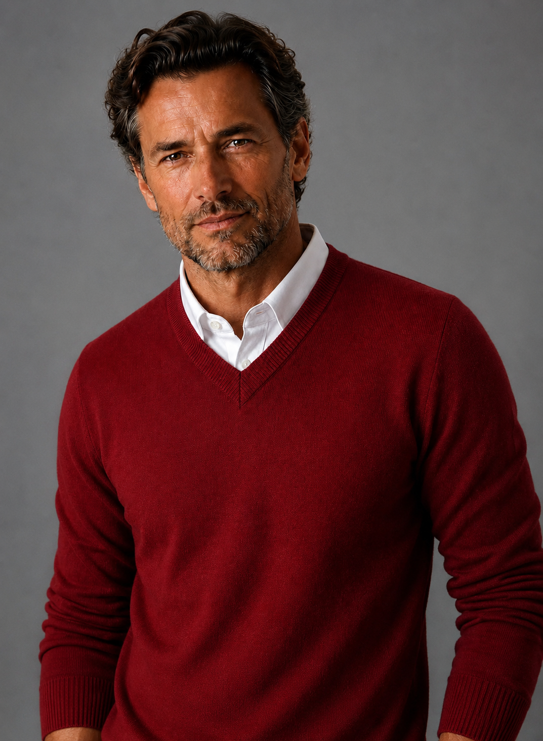 Men's V-Neck Knit Sweater – Classic Fine-Knit Pullover | Nero & Luya