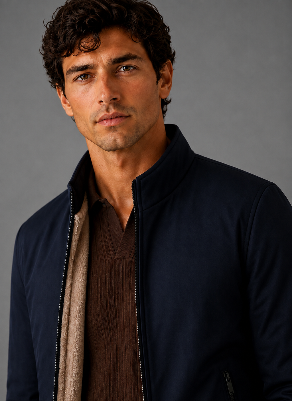 Men's Lightweight Bomber Jacket – Stand Collar Harrington Zip Jacket | Nero & Luya