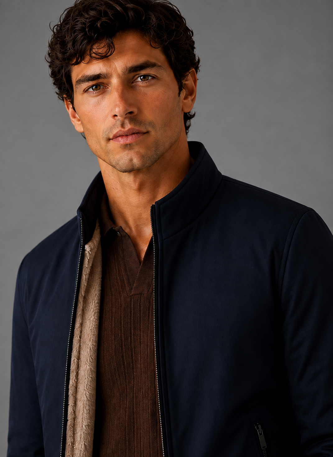 Men's Lightweight Bomber Jacket – Stand Collar Harrington Zip Jacket | Nero & Luya