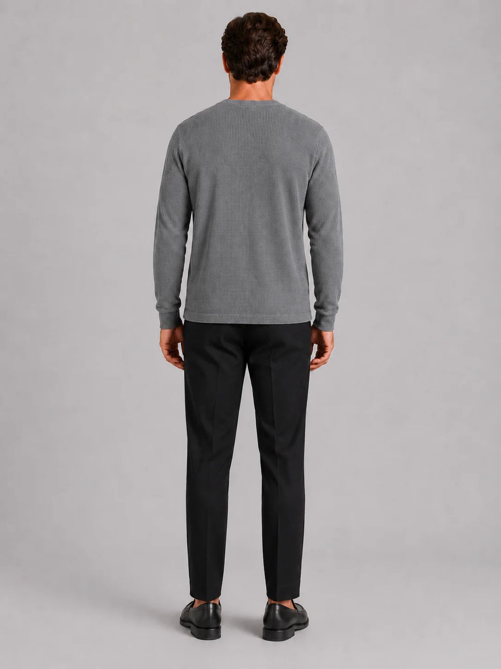 Men's Long Sleeve Henley Shirt – Waffle Knit Thermal Henley Tee | Nero & Luya