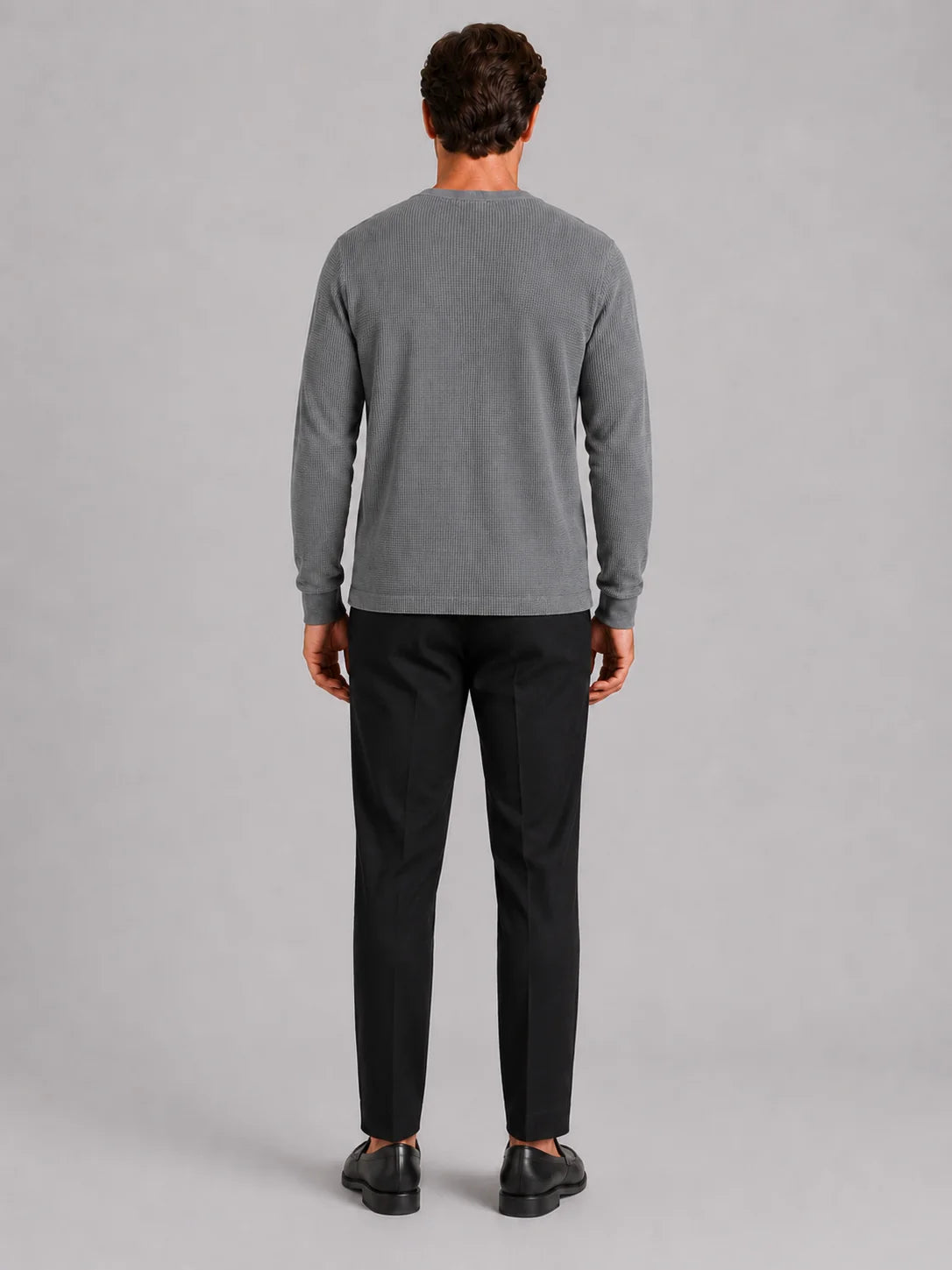 Men's Long Sleeve Henley Shirt – Waffle Knit Thermal Henley Tee | Nero & Luya
