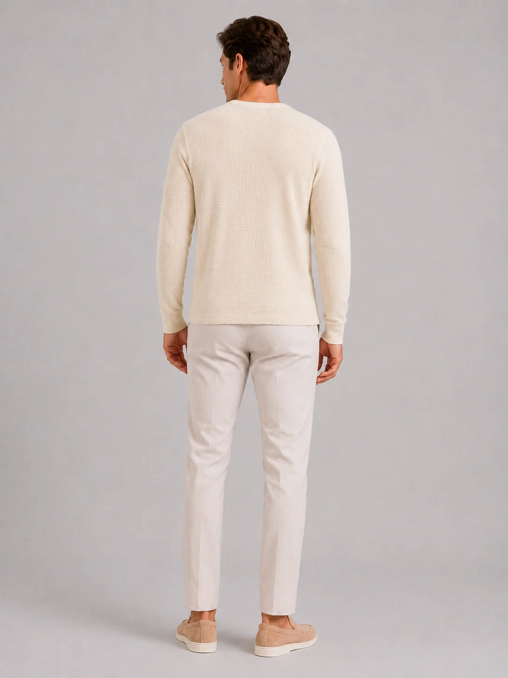 Men's Long Sleeve Henley Shirt – Waffle Knit Thermal Henley Tee | Nero & Luya