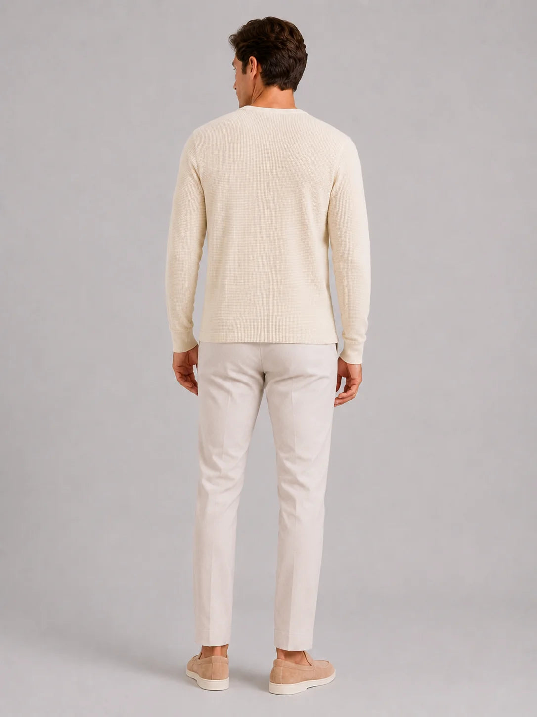 Men's Long Sleeve Henley Shirt – Waffle Knit Thermal Henley Tee | Nero & Luya