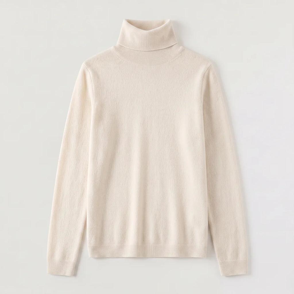 Women's Fine-Knit Turtleneck Sweater – Fitted Soft Knit Pullover | Nero & Luya