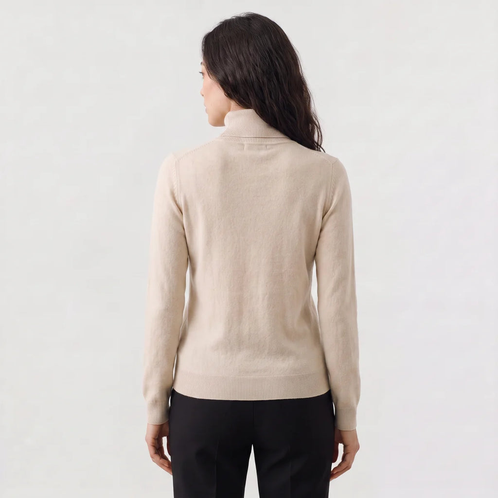 Women's Fine-Knit Turtleneck Sweater – Fitted Soft Knit Pullover | Nero & Luya