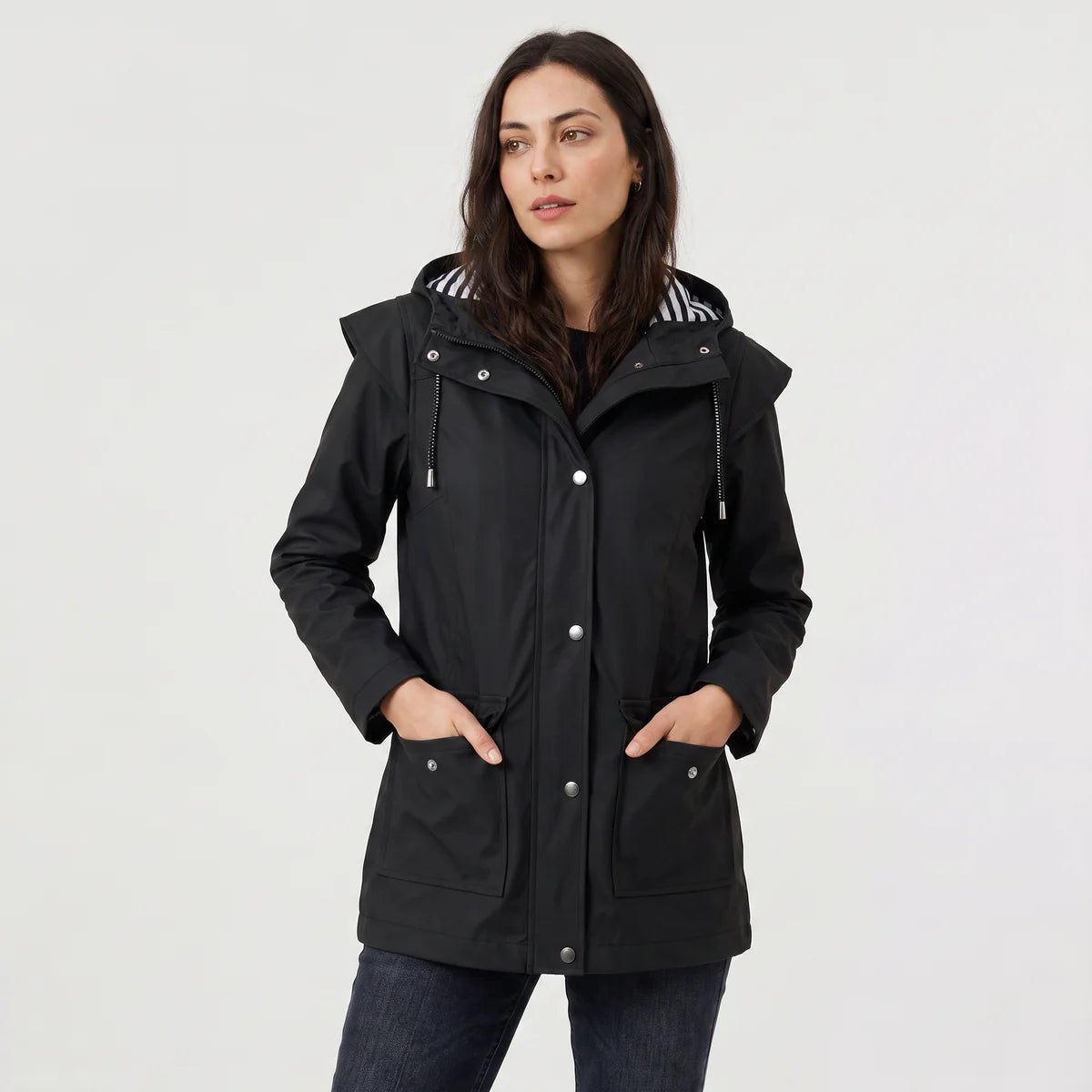 Women's Waterproof Rain Jacket – Lightweight Hooded Raincoat | Nero & Luya
