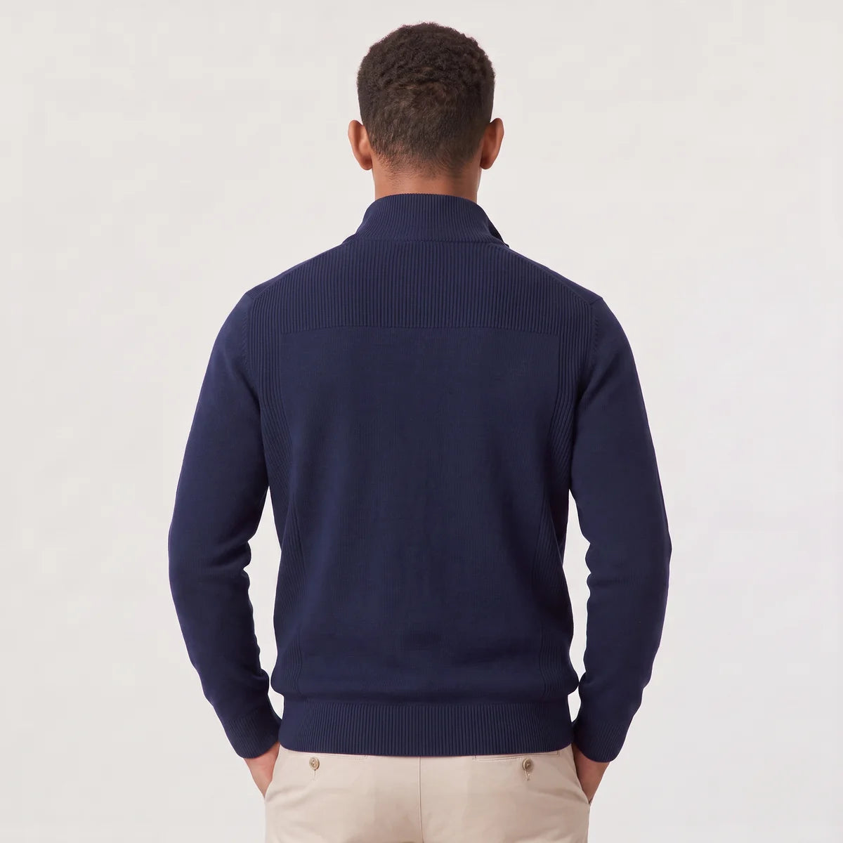 Men's Quarter Zip Sweater – Stand Collar Knit Pullover | Nero & Luya