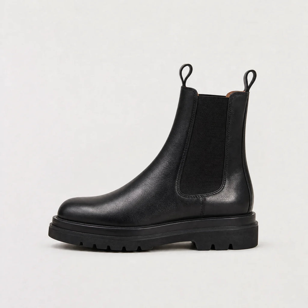 Women's Chunky Platform Chelsea Boots – Black Lug Sole Ankle Booties | Nero & Luya