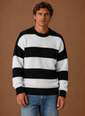 Men's Striped Knit Sweater – Crew Neck Pullover | Nero & Luya