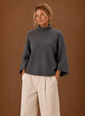 Chunky Knit Sweater for Women - Mock Neck Oversized | Nero & Luya