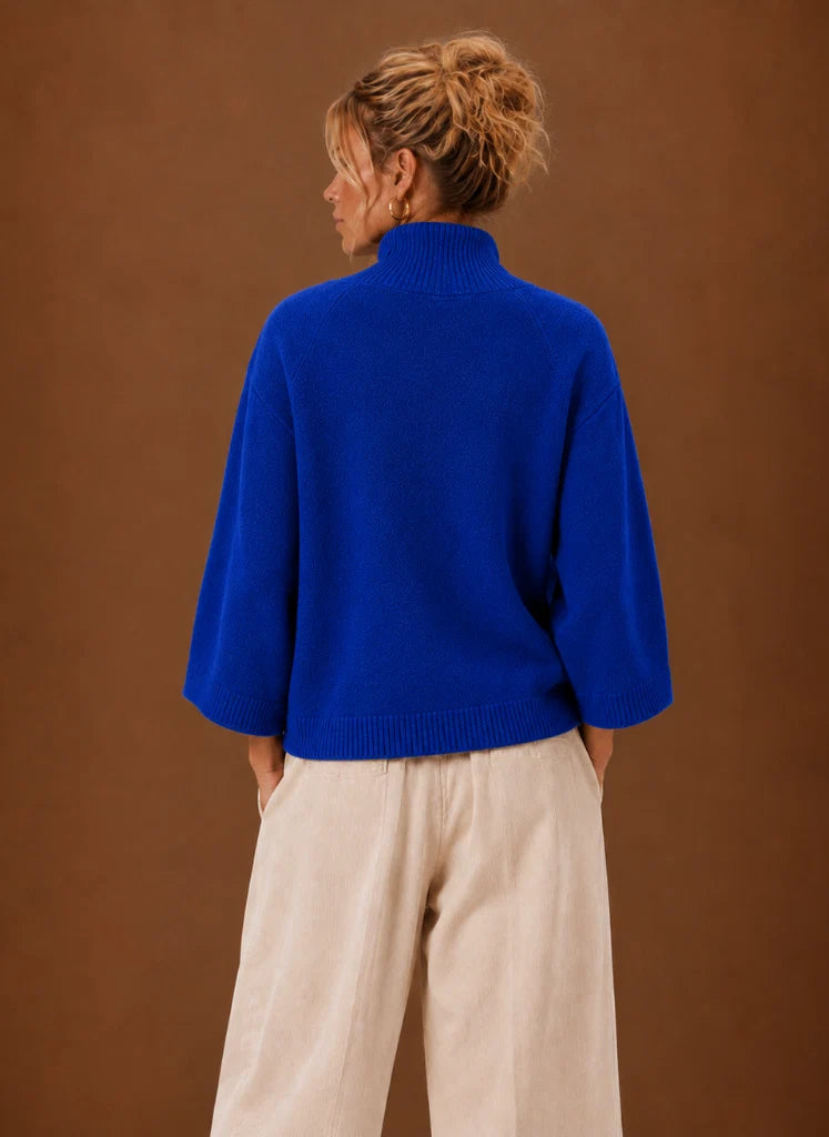 Chunky Knit Sweater for Women - Mock Neck Oversized | Nero & Luya