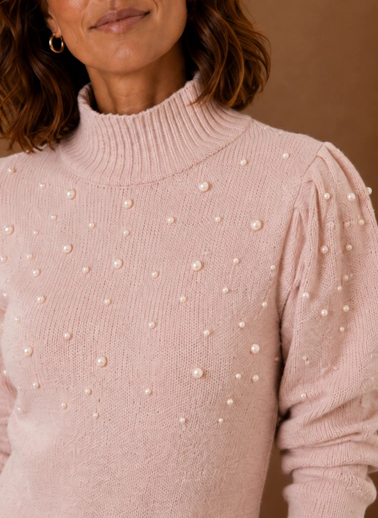 Women’s Pearl Knit Sweater Dress with High Neck | Nero & Luya