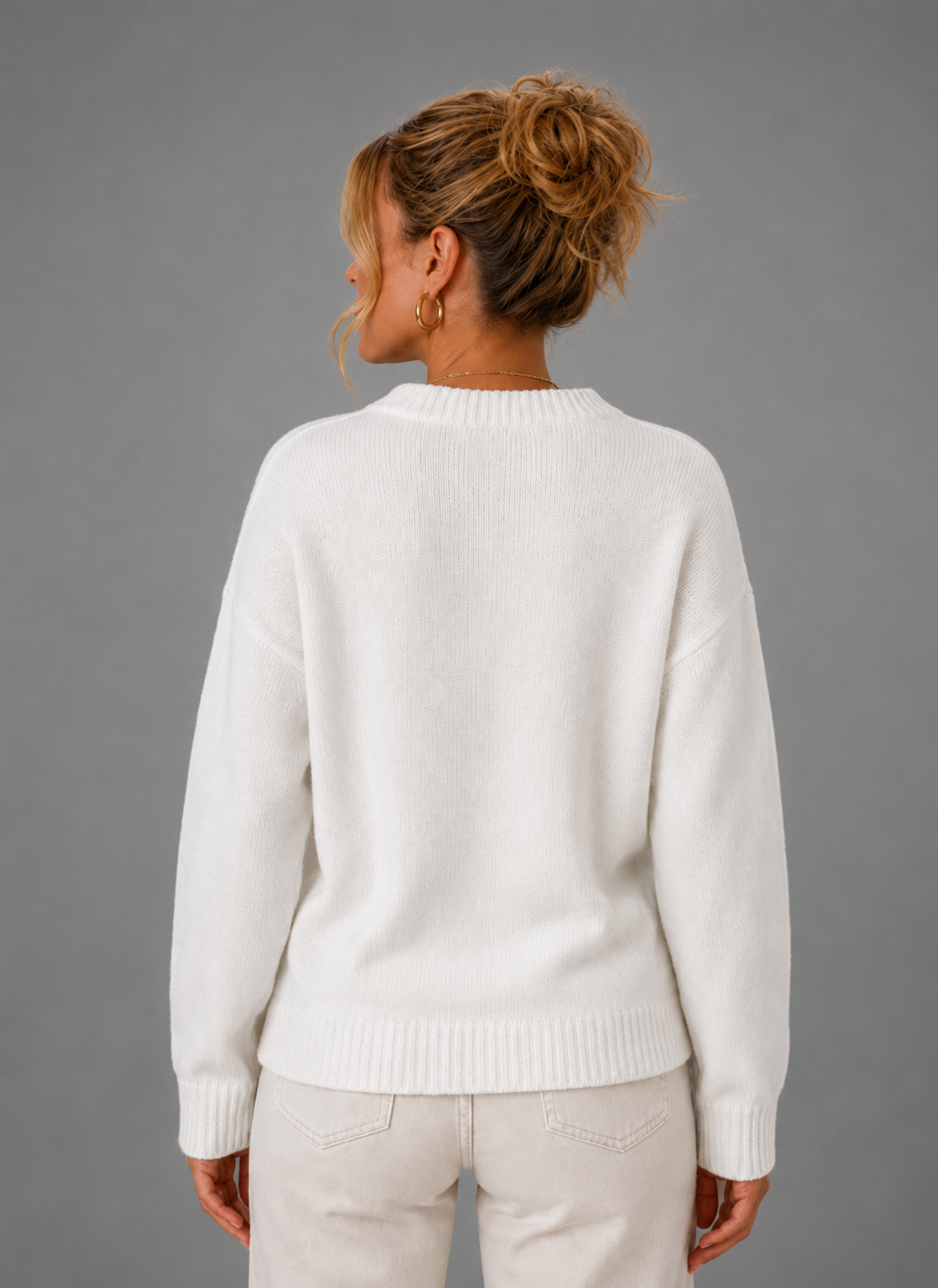Women's Crew Neck Knit Pullover – American Flag Sweater | Nero & Luya
