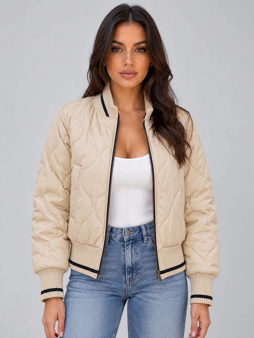 Bomber Jacket in Apricot