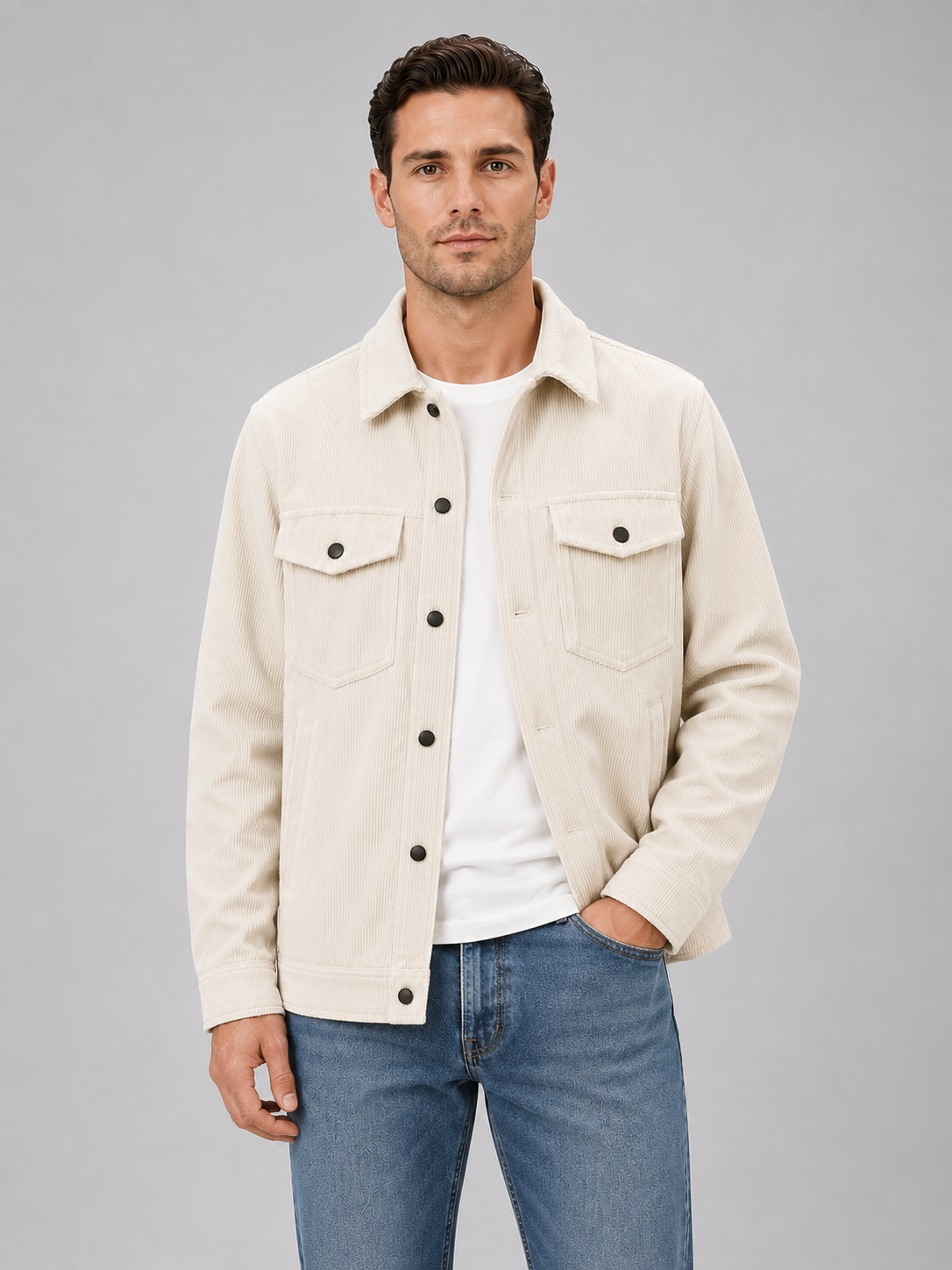 Shirt Jacket in Apricot