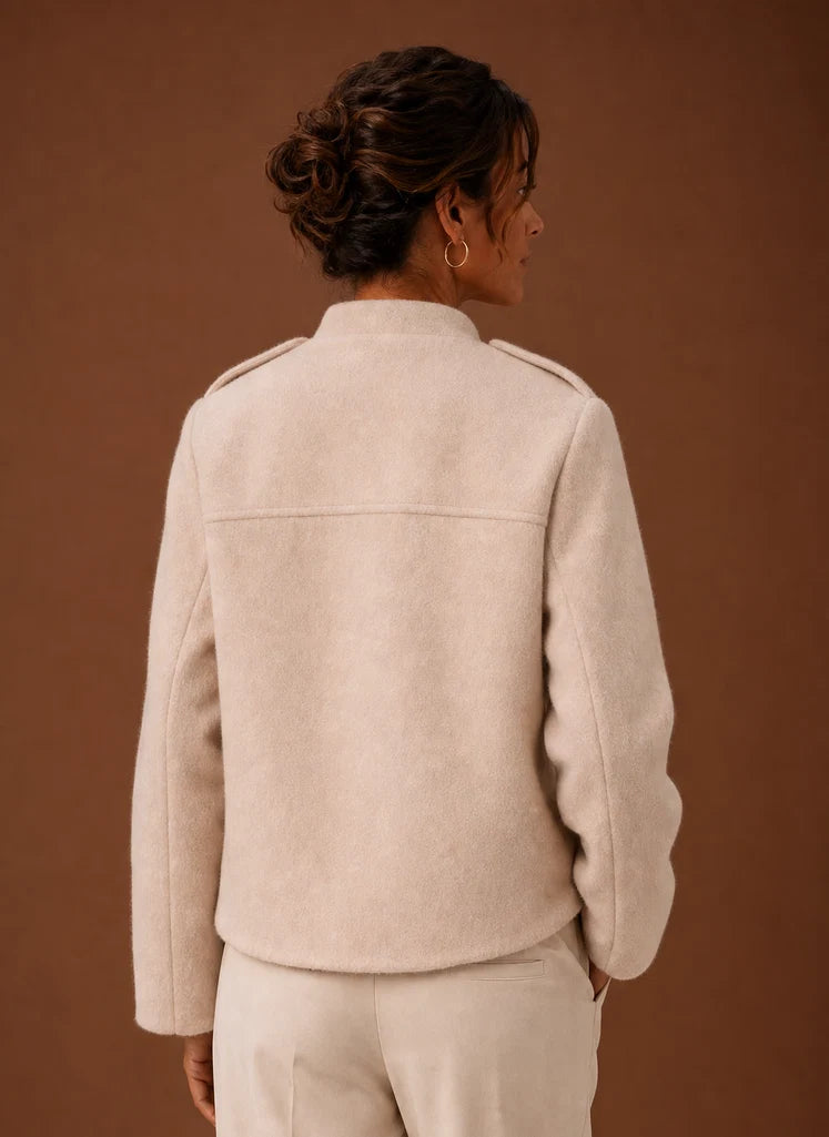 Women's Cropped Jacket - Button-Front Short Coat | Nero & Luya
