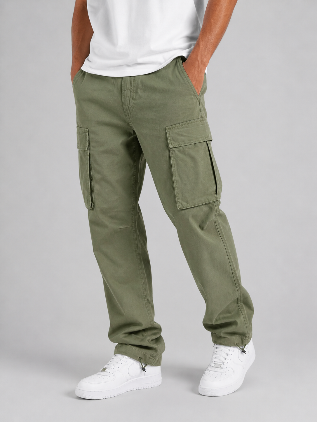 Men's Relaxed Cargo Pants – Straight-Leg Utility Trousers | Nero & Luya