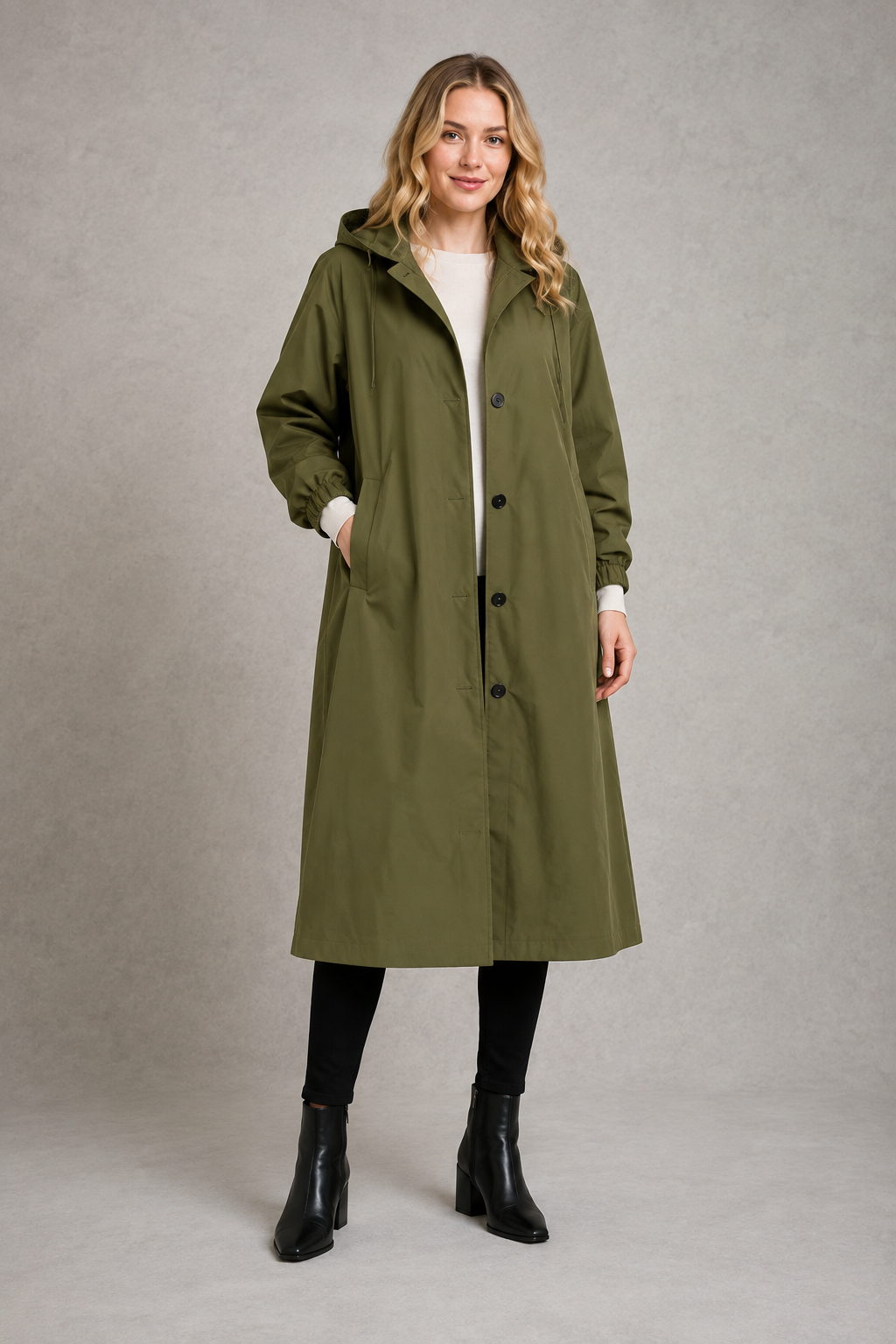 Trench Coat in Army Green