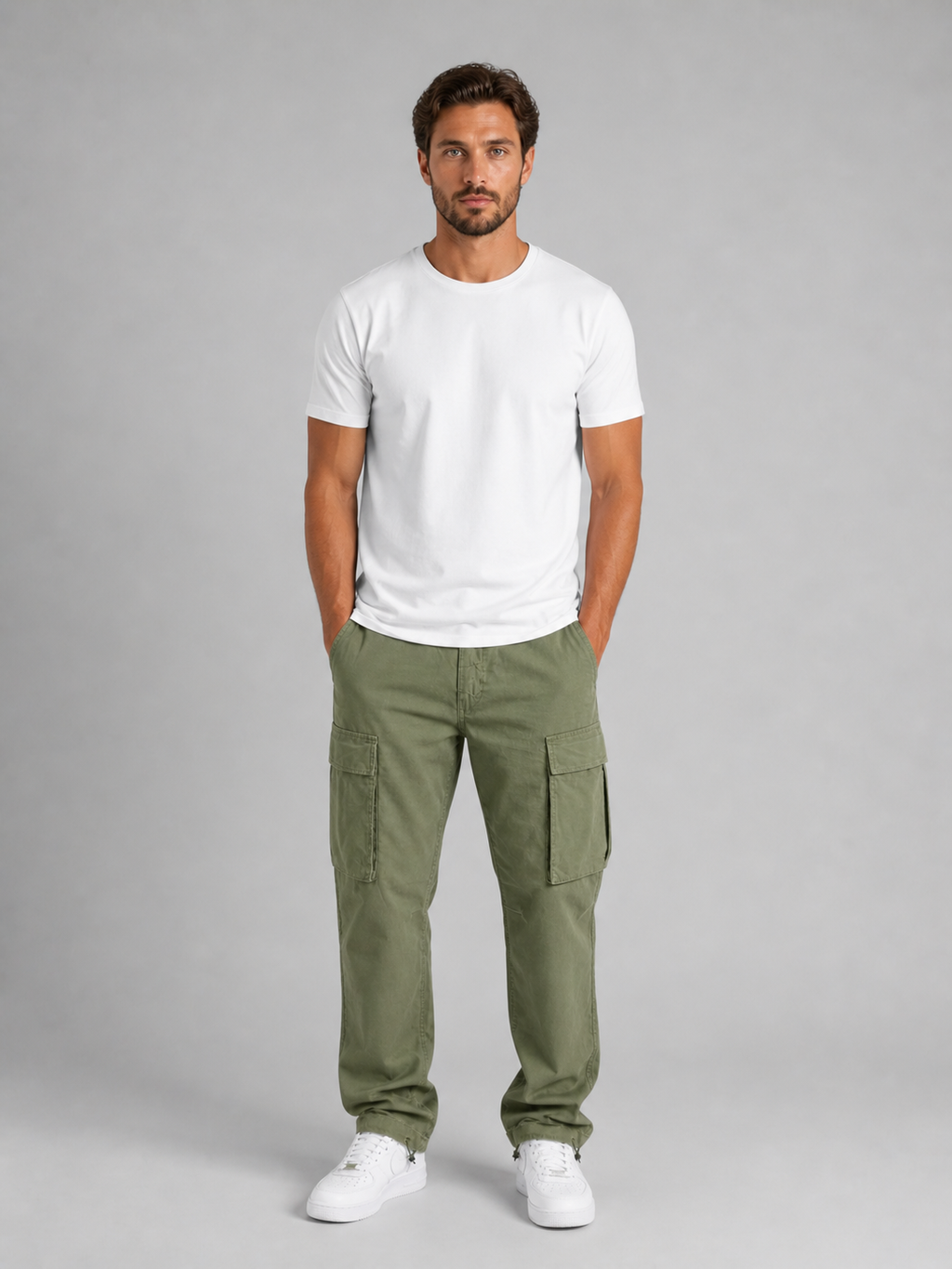 Men's Relaxed Cargo Pants – Straight-Leg Utility Trousers | Nero & Luya