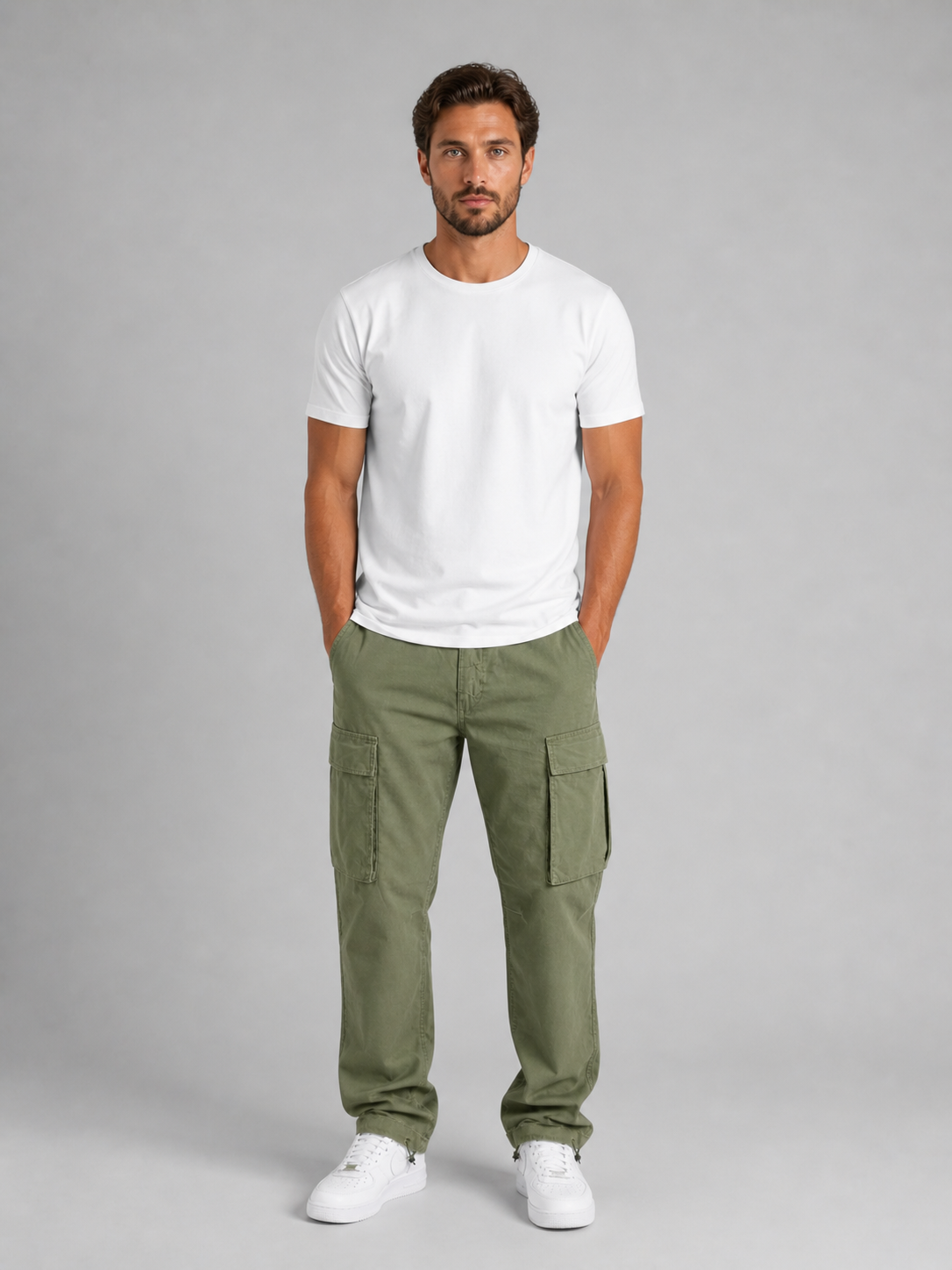 Men's Relaxed Cargo Pants – Straight-Leg Utility Trousers | Nero & Luya