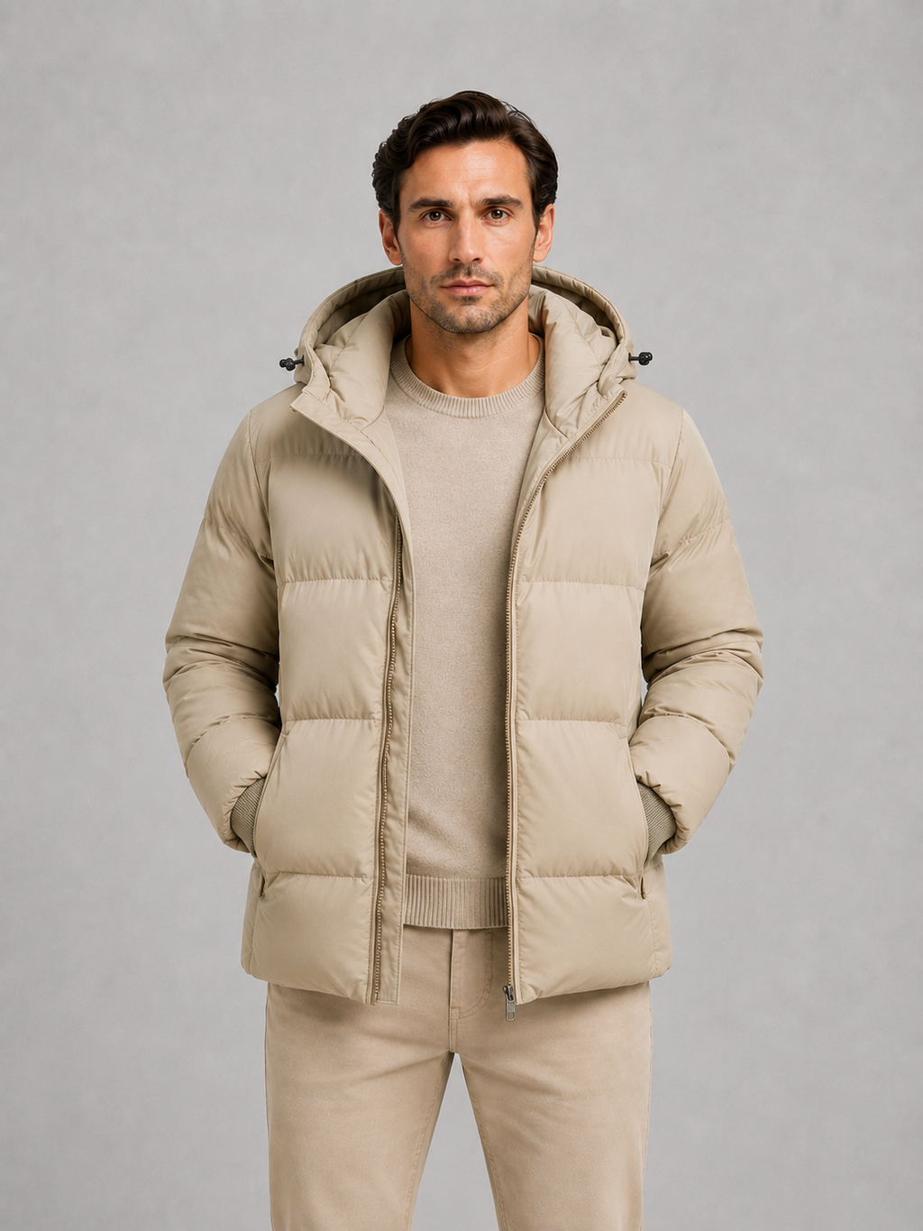 Puffer Jacket in Beige