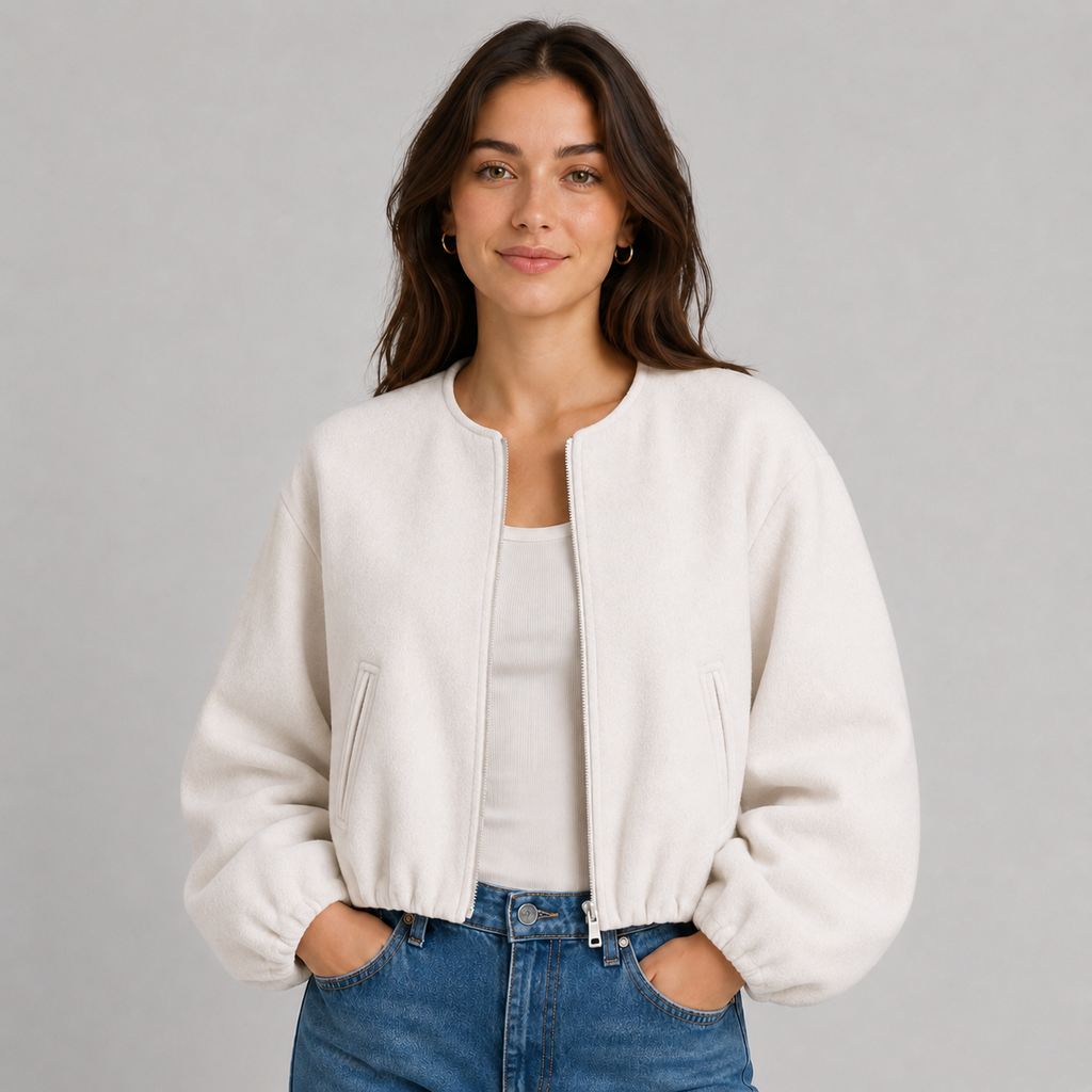 Bomber Jacket in Beige