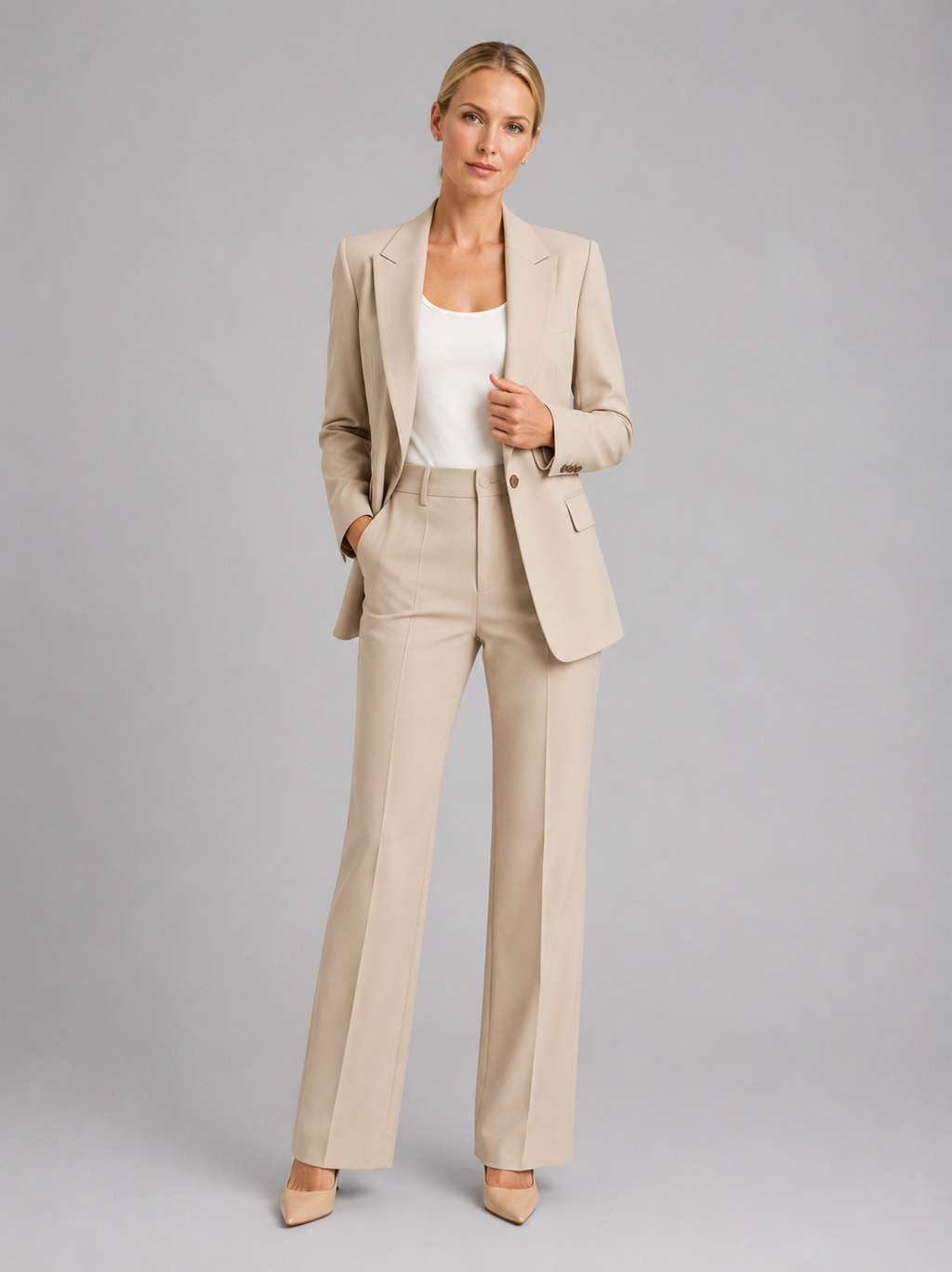 Fancy Pantsuit in Beige