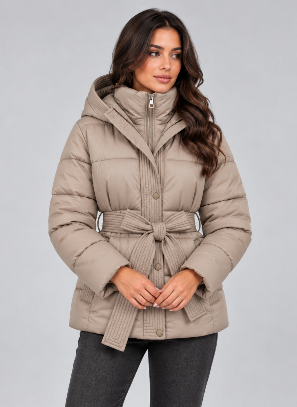 Puffer Jacket in Beige