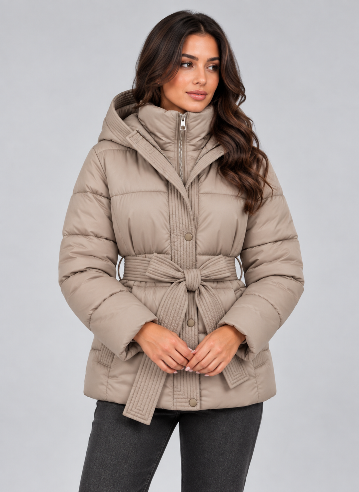 Puffer Jacket in Beige