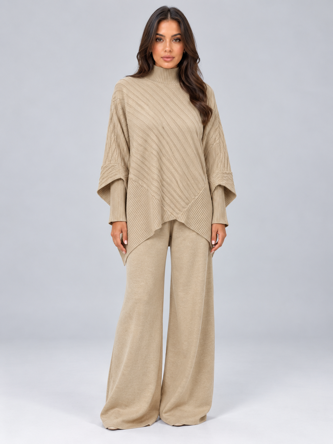 Sweater And Trousers Co-Ord Set in Beige