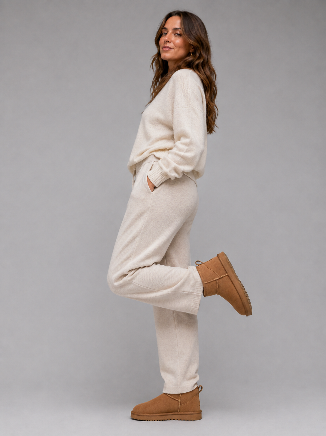 Ankle Boots in Beige