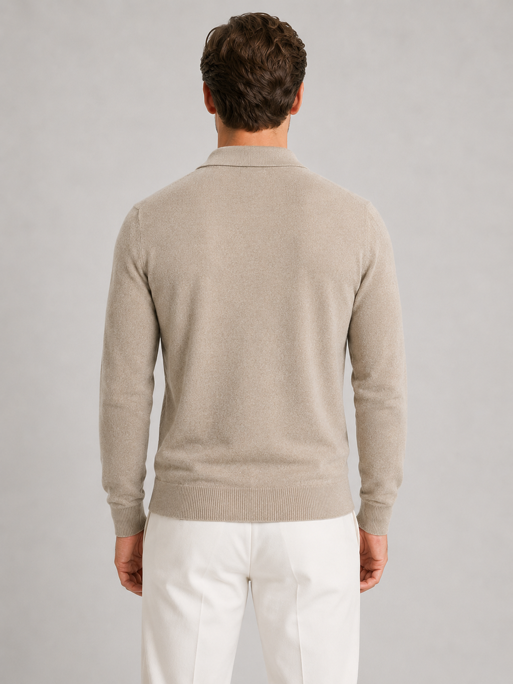 Polo Sweater in Beige