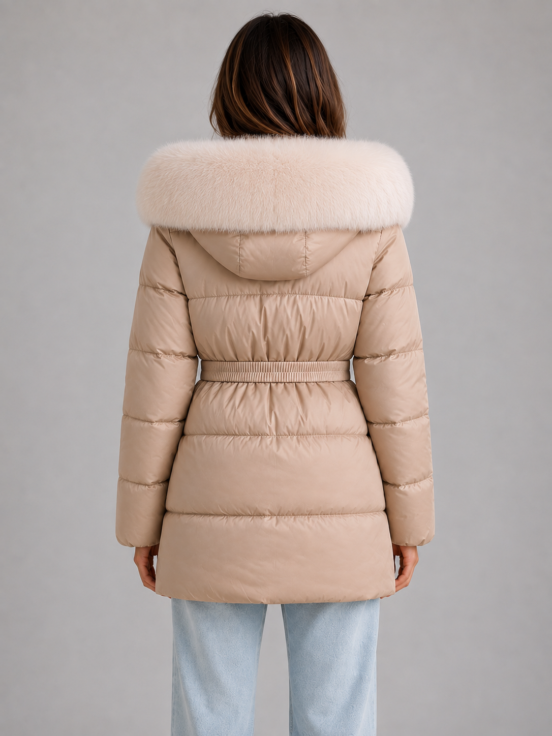 Puffer Jacket in Beige