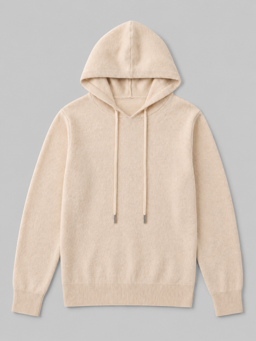 Men's Grey Hooded Sweatshirt in Beige