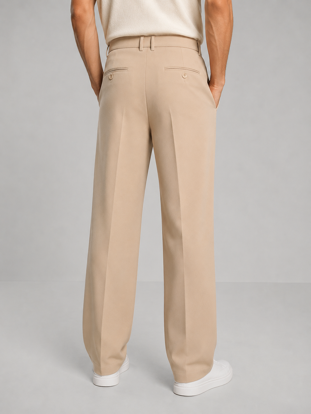 Men's Tailored Chinos in Beige