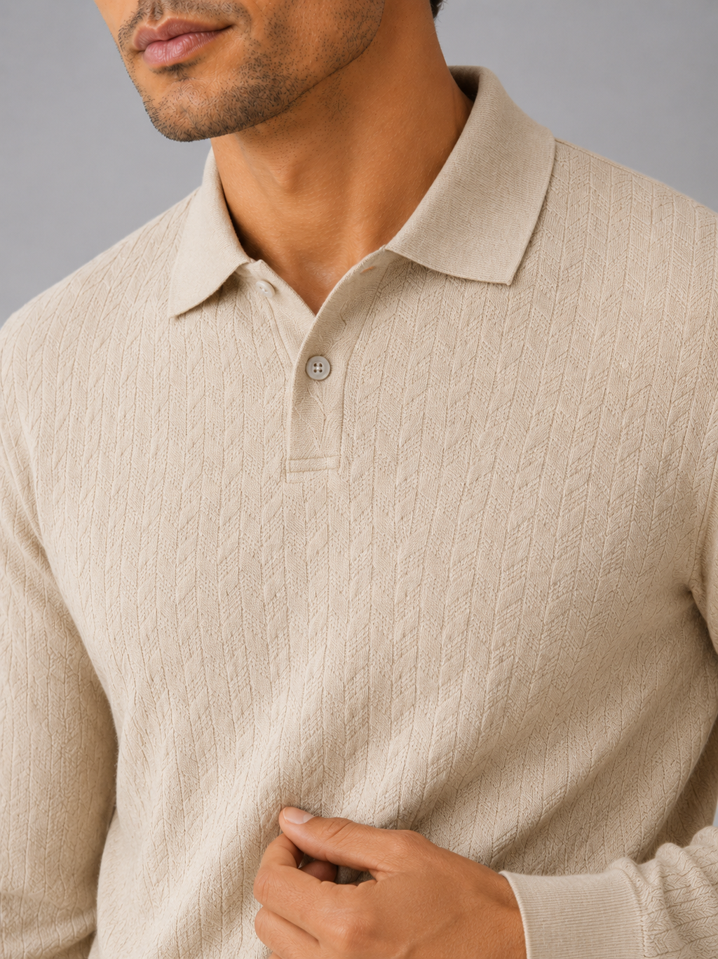 Men's Long Sleeve Polo Shirt – Smooth Knit Business Casual Polo | Nero & Luya
