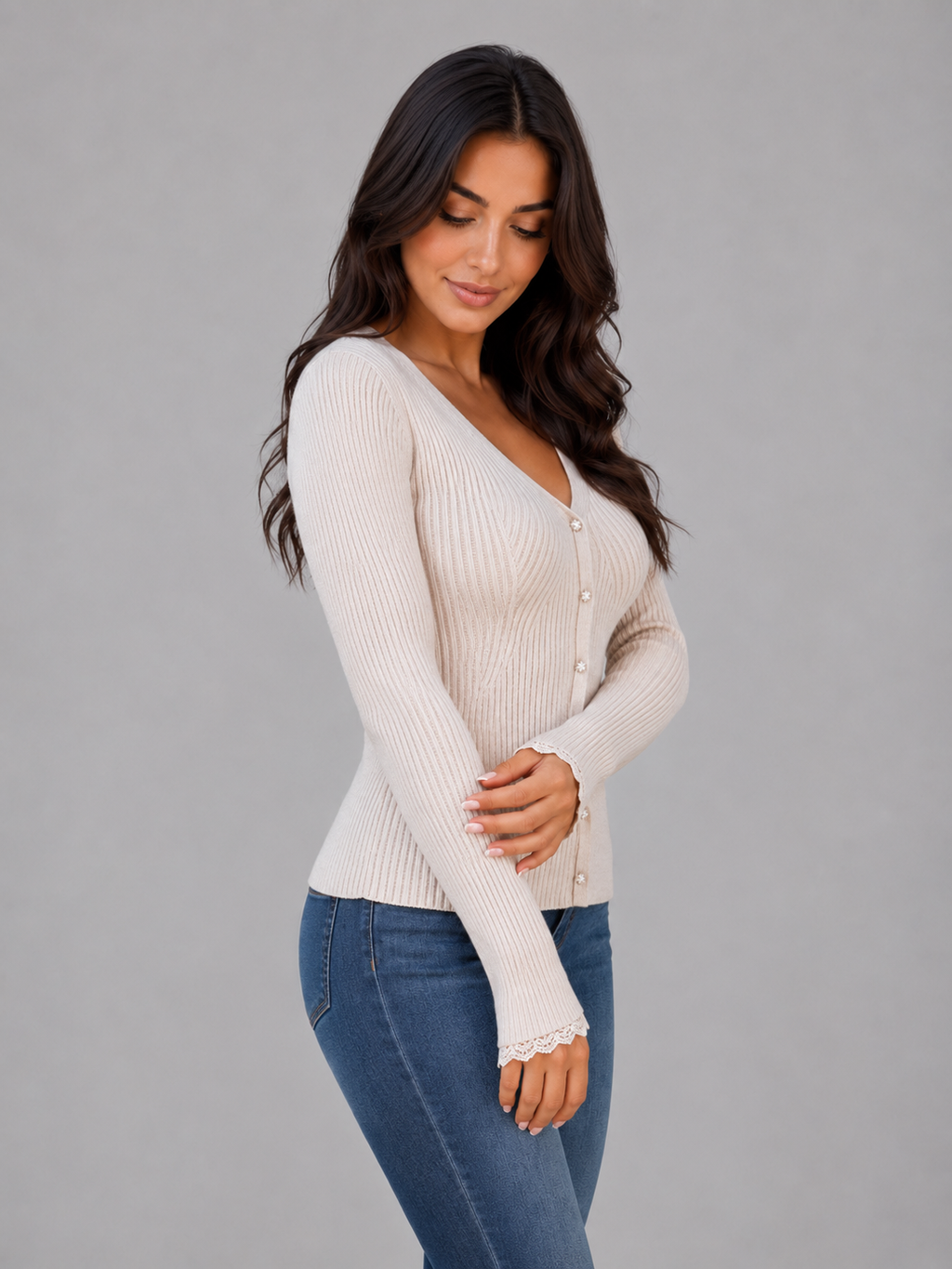Cardigan in Beige