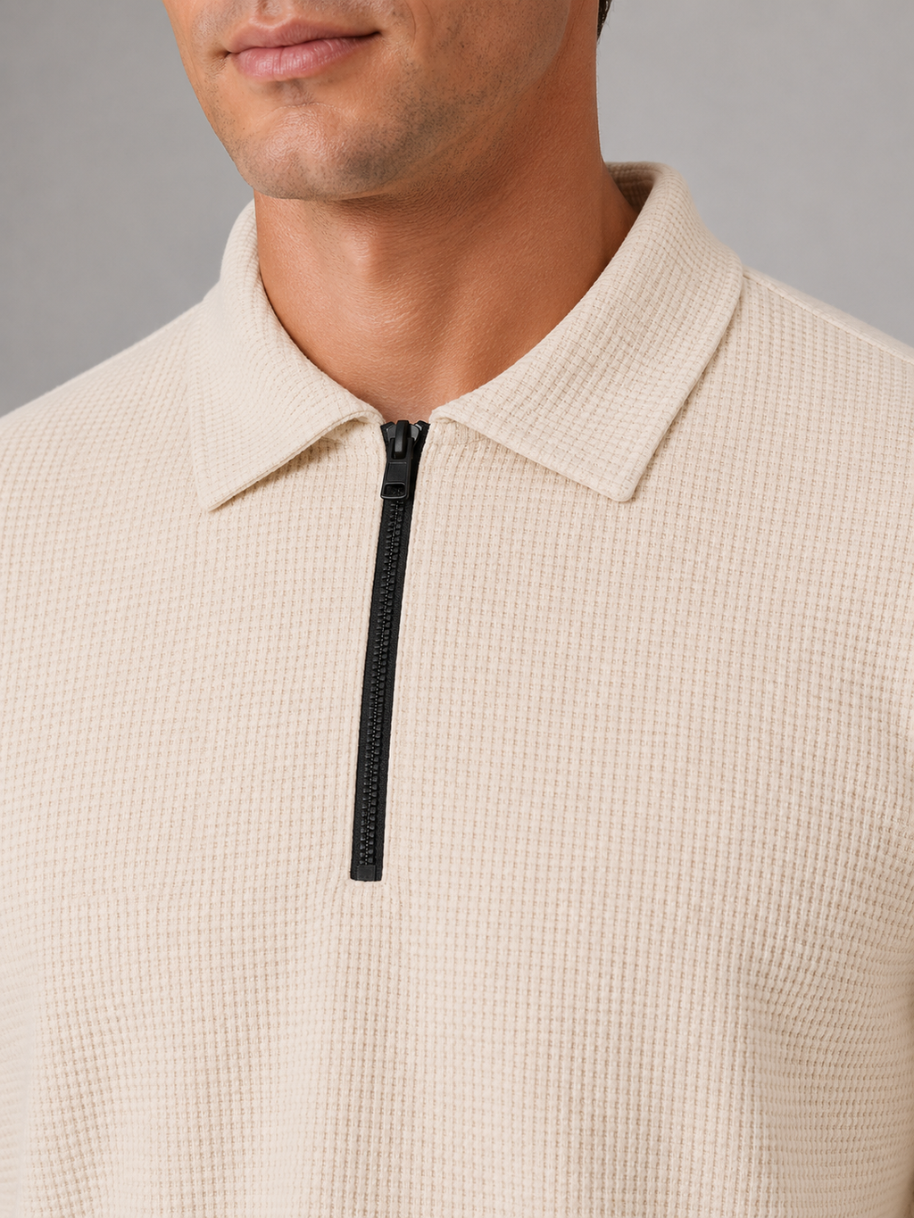 Polo And Trousers Co-Ord Set in Beige
