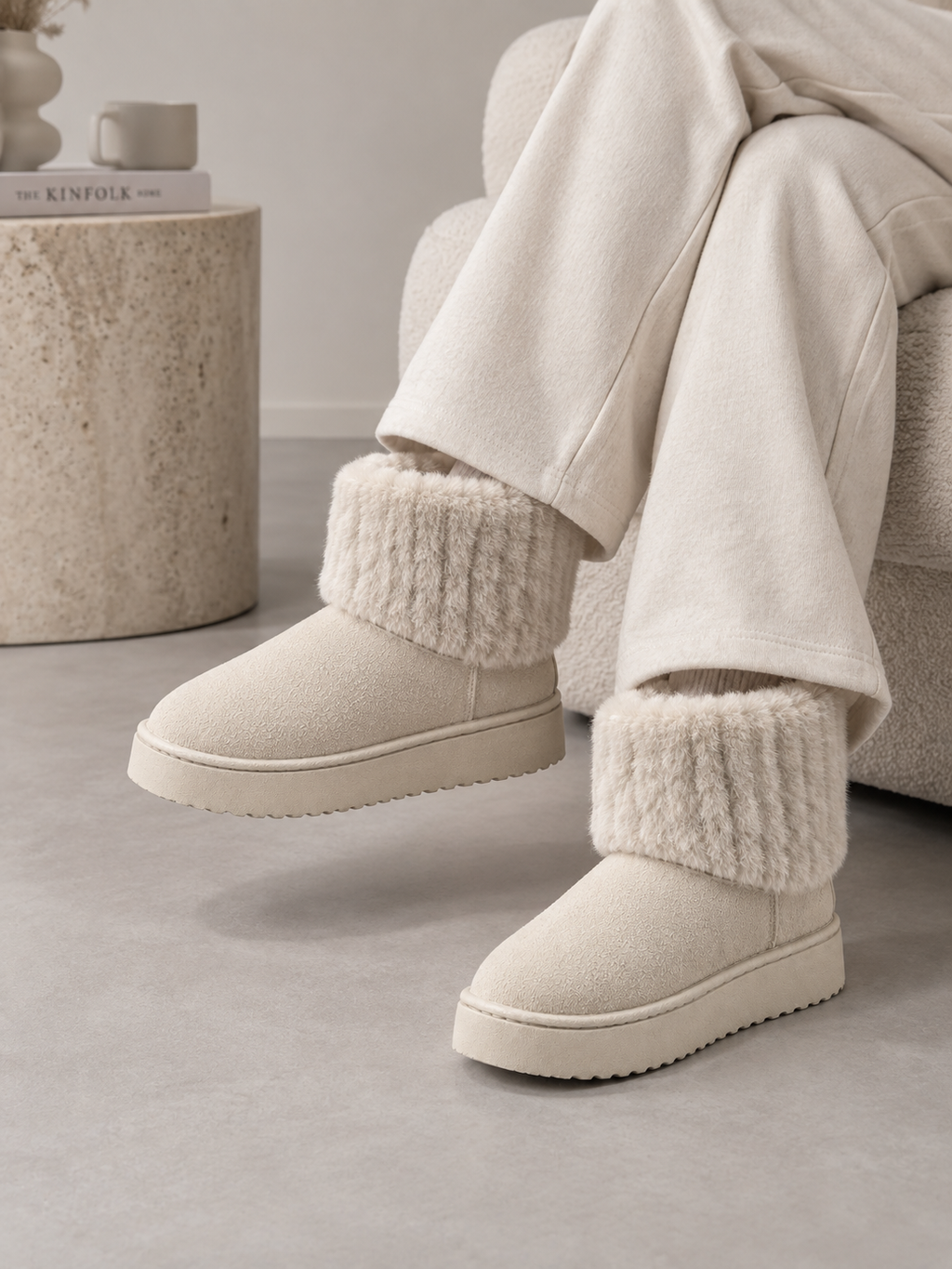Ankle Boots in Beige