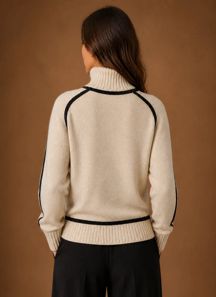 Women's Wool Blend Turtleneck Knit Sweater | Nero & Luya