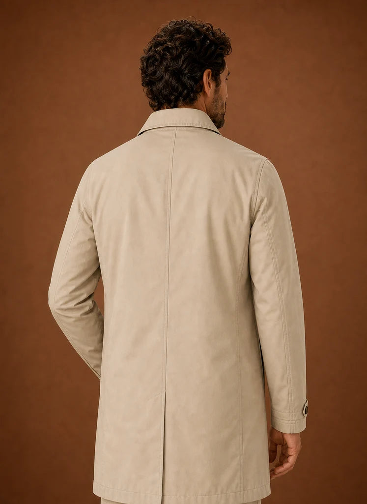 Men's Classic Trench Coat Lightweight Water-Resistant Jacket | Nero & Luya
