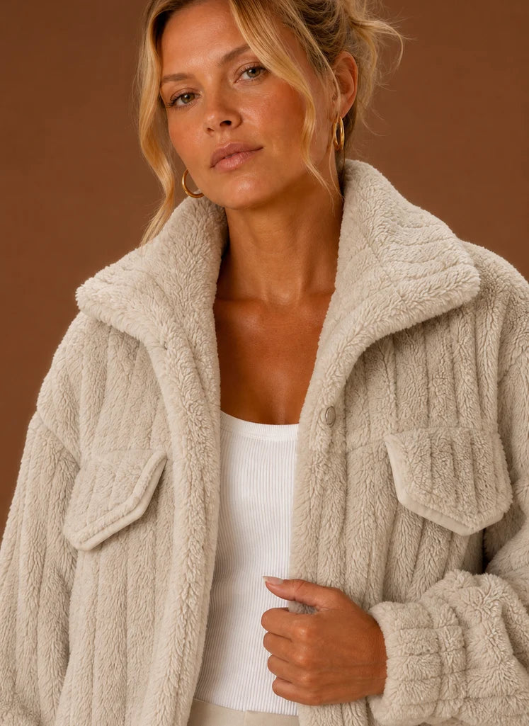 Women's Winter Coat - Oversized Teddy Jacket | Nero & Luya