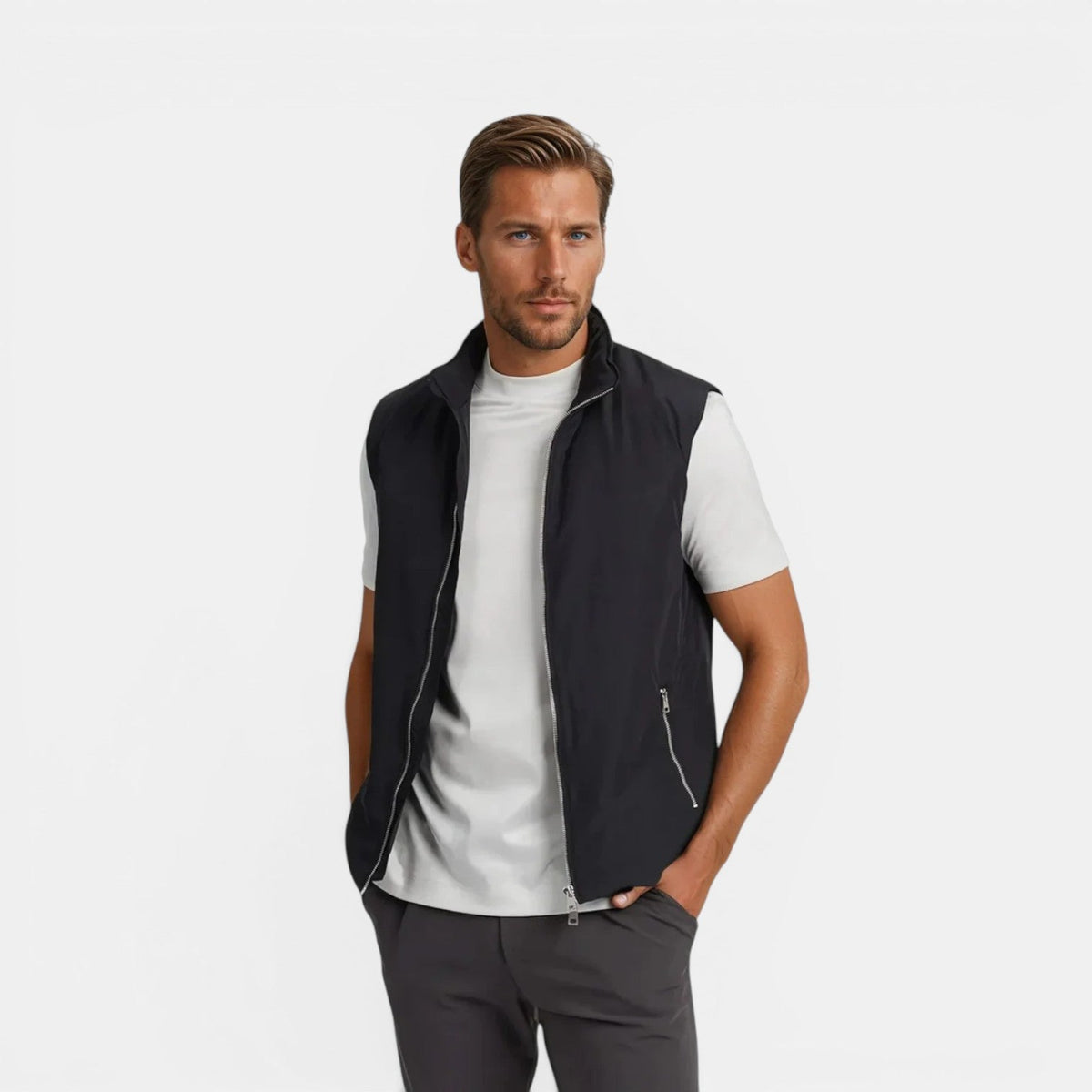 Men's Lightweight Quilted Puffer Vest | Nero & Luya