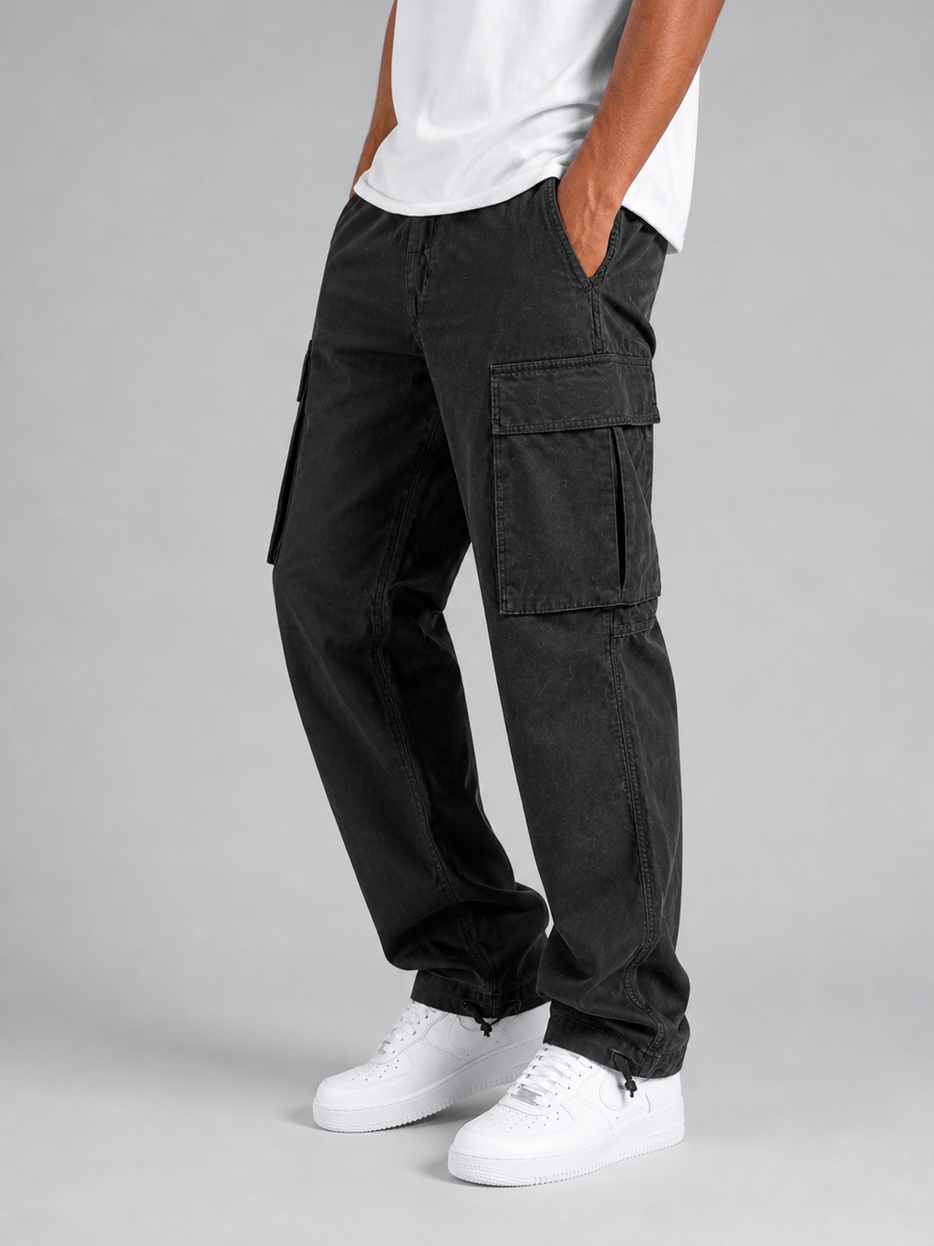 Men's Relaxed Cargo Pants – Straight-Leg Utility Trousers | Nero & Luya